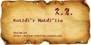 Kotlár Natália névjegykártya