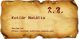 Kotlár Natália névjegykártya