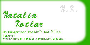 natalia kotlar business card